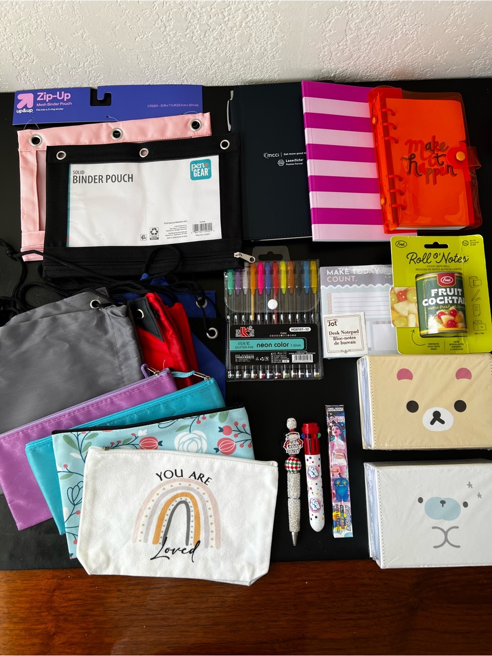 Kids School/Office Supplies Bundle - Pouches, Notebooks, Pens & More!